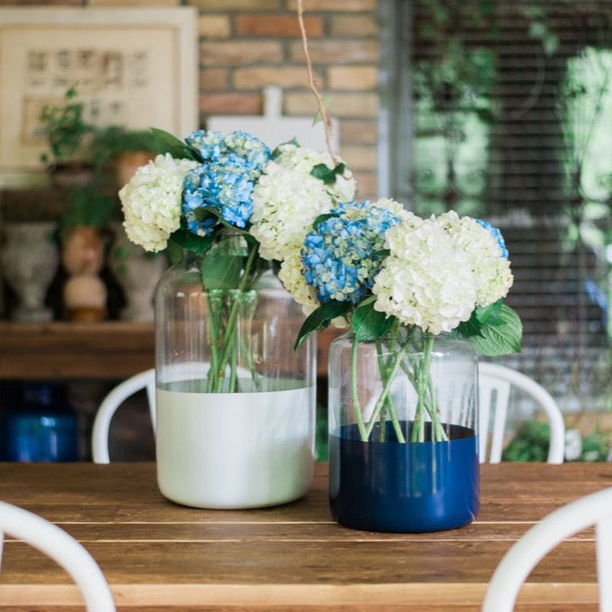 White Colorblock Mason Jar, Small