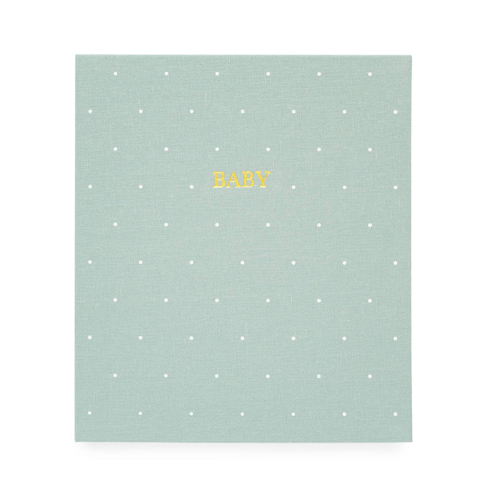 Baby Book - Mist Green with White Dot