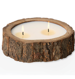 Medium Irregular Tree Bark Pot Candle- Tobacco Bark
