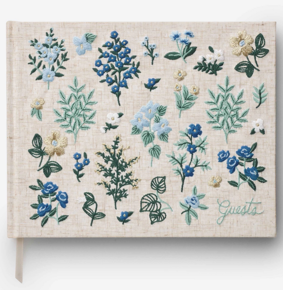 Wildwood Embroidered Fabric Guestbook