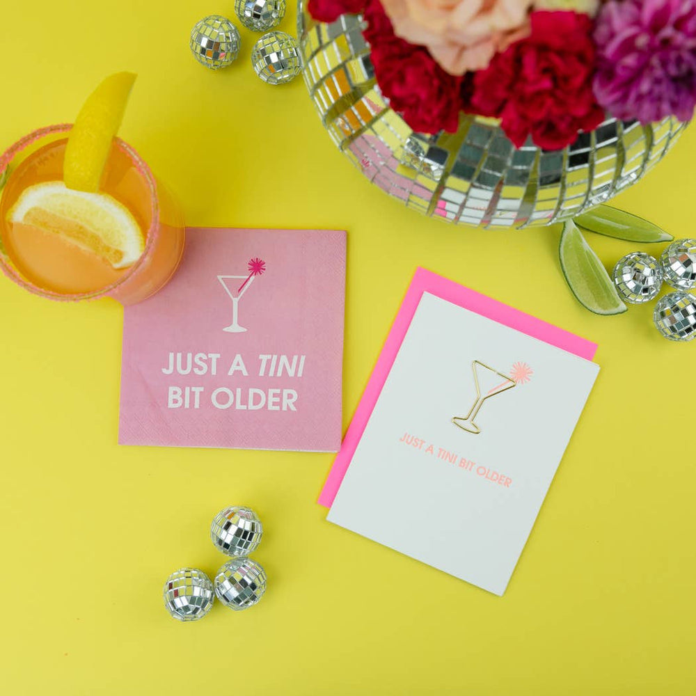 Just a Tini Bit Older - Birthday - Martini Paper Clip Card