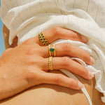 Amélia Green Ring | Agapée Jewelry Waterproof