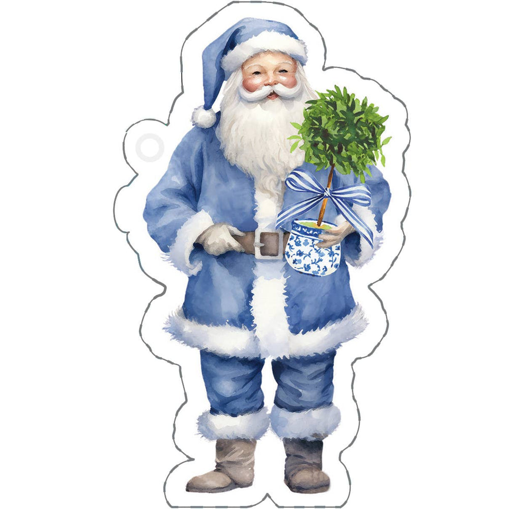 Blue Santa Die-Cut Gift Tags