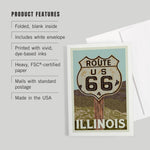 NOTECARD Route 66, Illinois, Letterpress