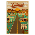 WOOD POSTCARD Illinois, Route 66, Geometric