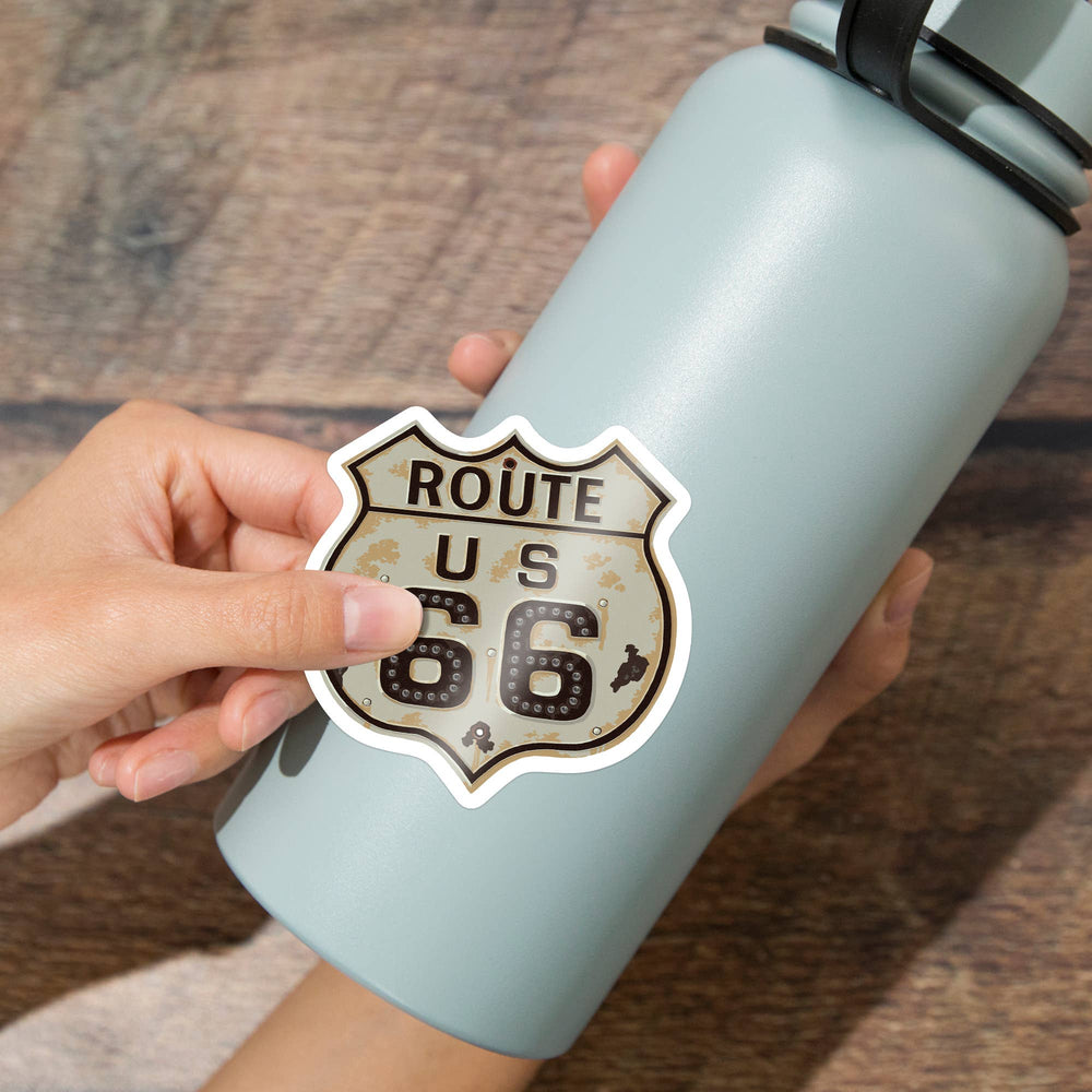 STICKERS Route 66 Sign, Letterpress