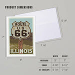 NOTECARD Route 66, Illinois, Letterpress