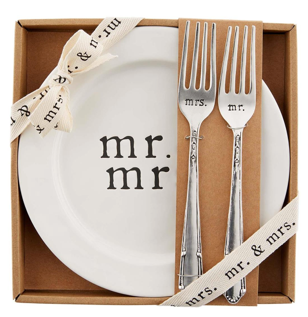 Mr. & Mrs. Cake Plate Set