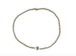 Gold Filled Initial Mother of Pearl Charm Bracelet