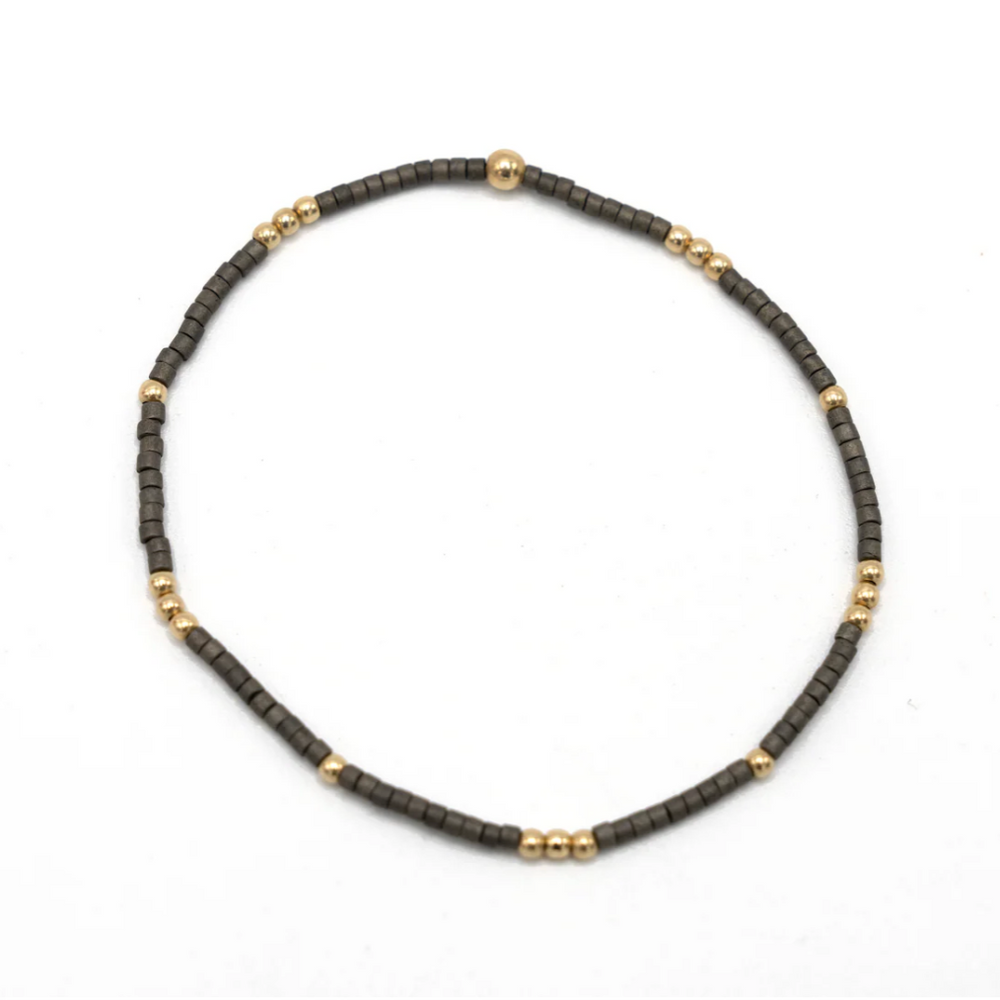 Newport GRAPHITE + Gold Filled Bracelet