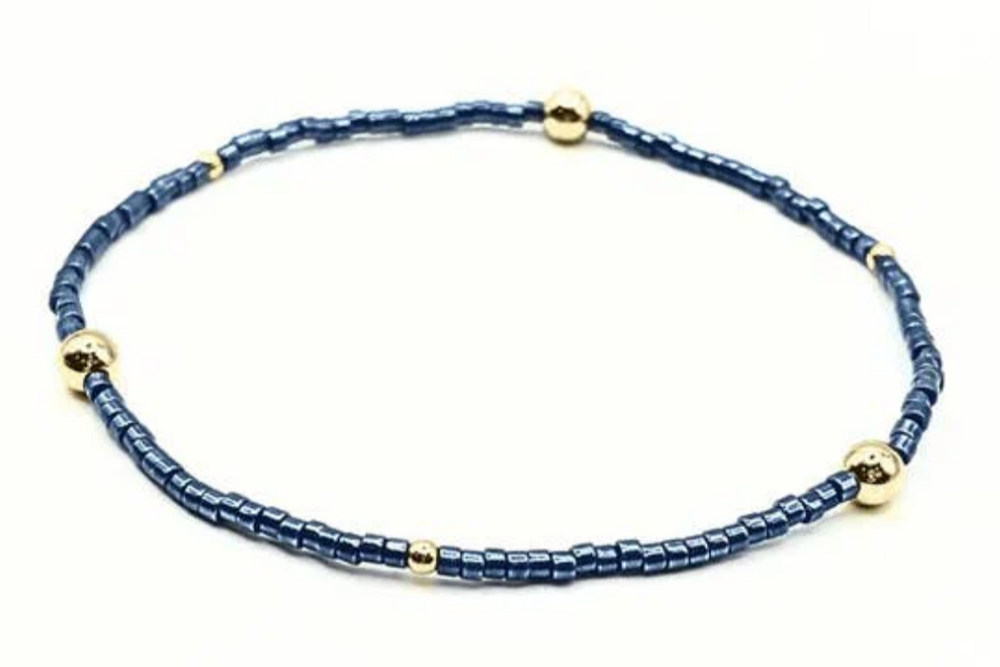 Game Day Gold-Filled & Seed Bead Waterproof Bracelet