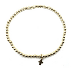Gold Filled Waterproof Karma Bracelet with Luxe Cross