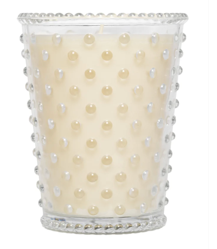 No. 96 Creme Fresh Hobnail Glass Candle