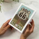 NOTECARD Route 66, Illinois, Letterpress