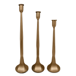 *NEW* Gold Cast Iron Taper Candle Holders, Set of 3