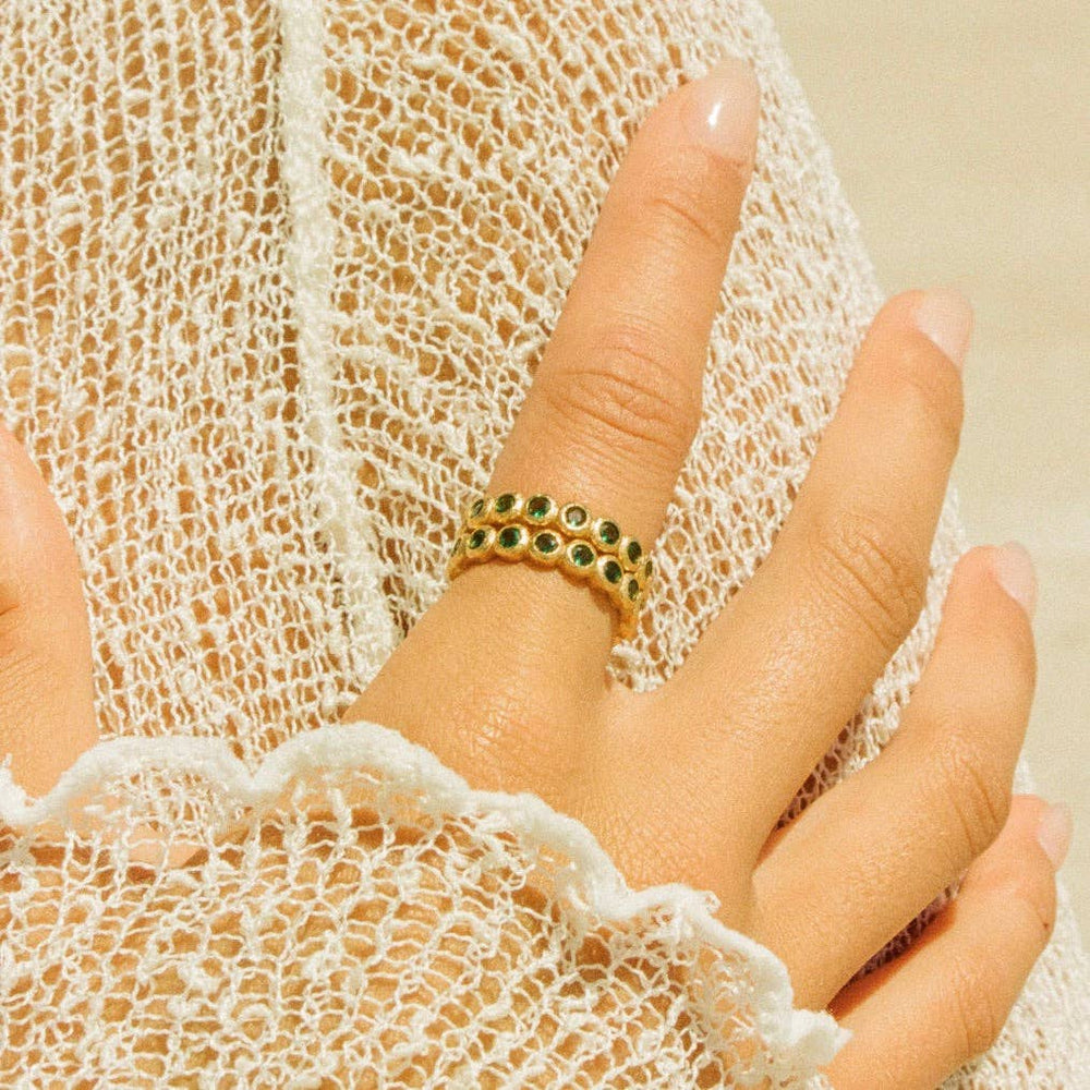Amélia Green Ring | Agapée Jewelry Waterproof