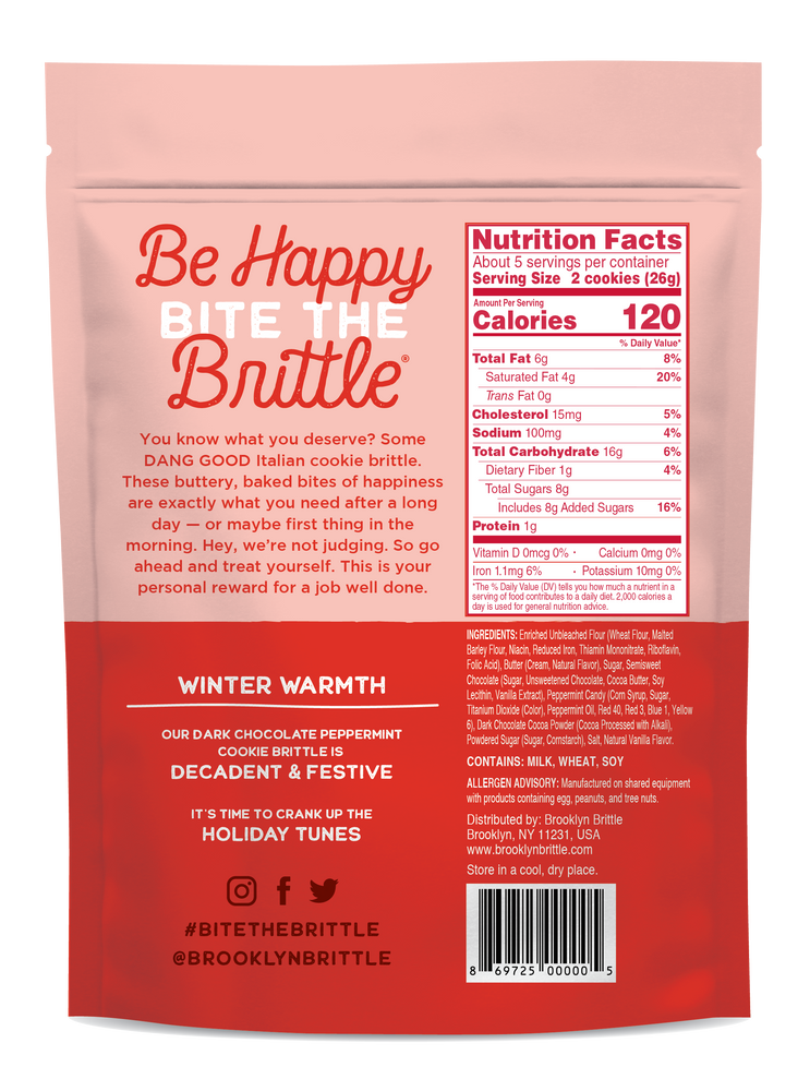 Dark Chocolate Peppermint Italian Cookie Brittle