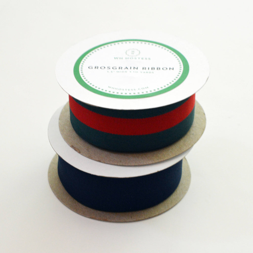 Preppy Striped Grosgrain Ribbon | Red + Green