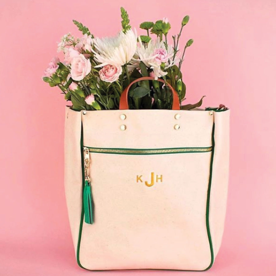 Monogrammed Parker Canvas Coated Tote