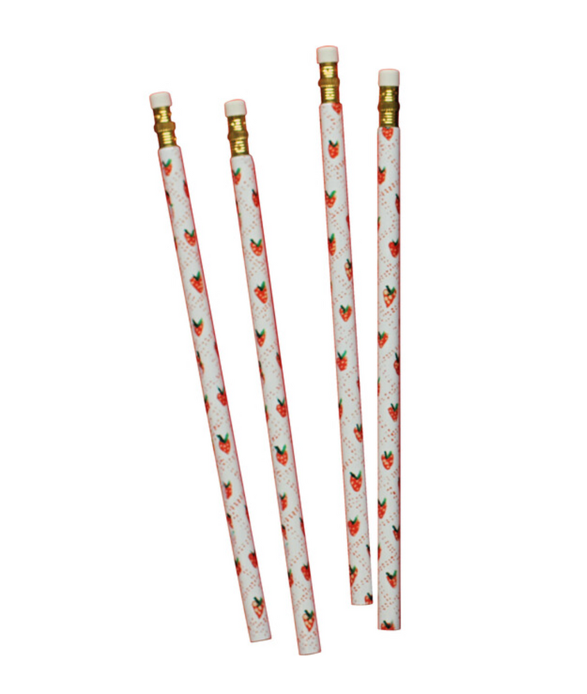 Strawberry Pencils - Set of 4