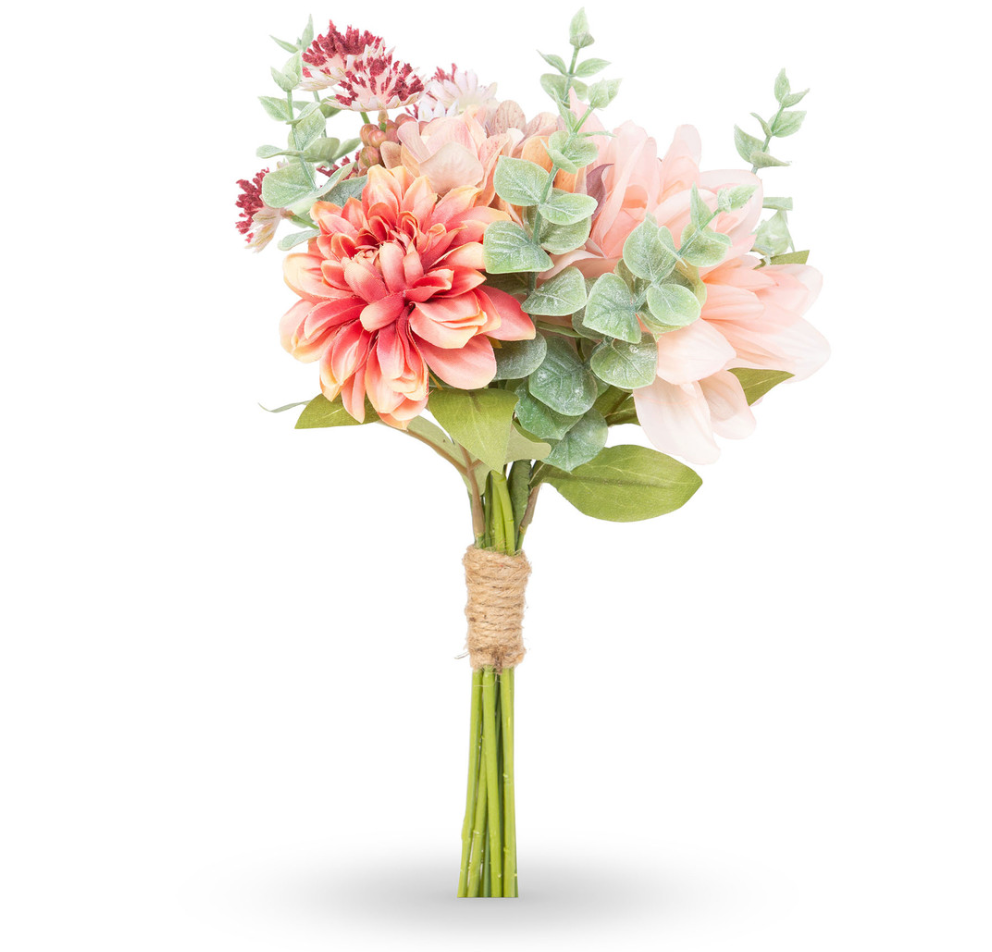 dahlia succulent bouquet Dahlia and Eucalyptus Market Bouquet – Fabulous Affairs