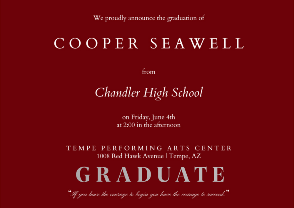 Graduation Invite- Distinguished