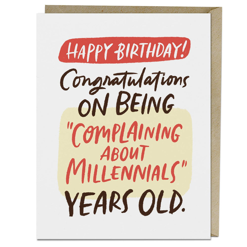 Complaining About Millennial Birthday Card
