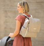 Boxy Backpack in Grey Matte Leatherette